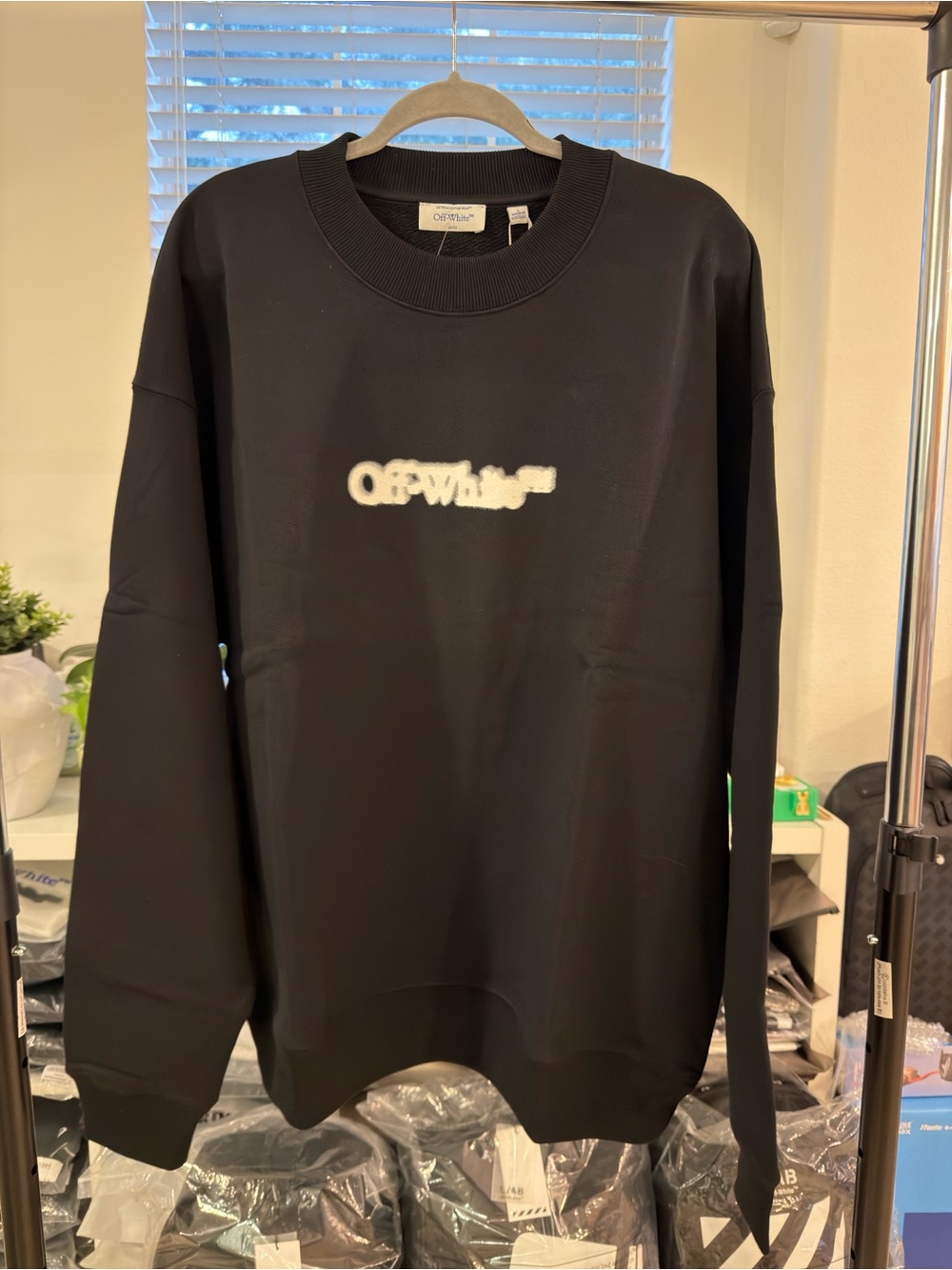 Off-White Black Crewneck with White Logo